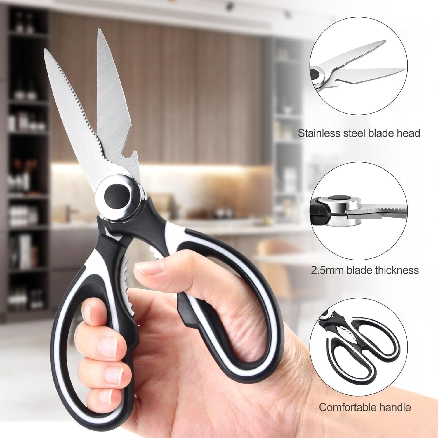 Multifunction Kitchen Scissors - Chicken Bone Meat Vegetable Cutter Nutcracker Bottle Openers Tools, 1 Pcs